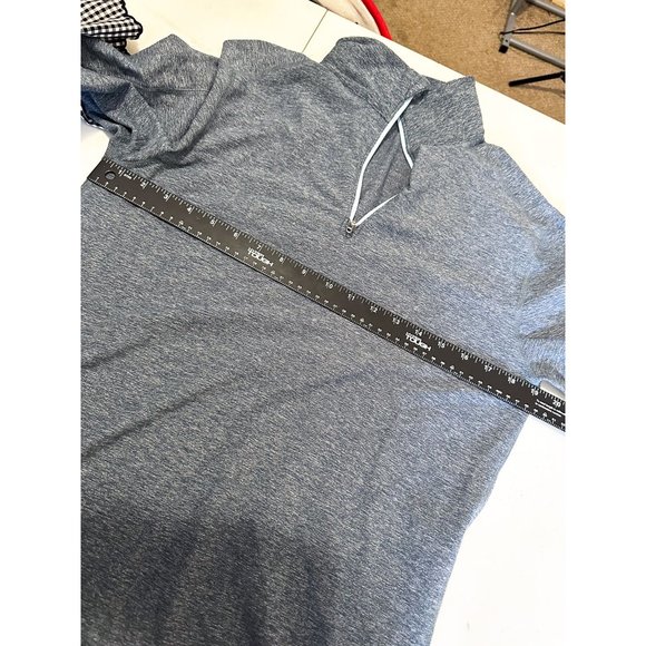 Lululemon Mens 1/4 Zip Pullover Heather Long Sleeve Top Athletic Medium Blue - Picture 6 of 7